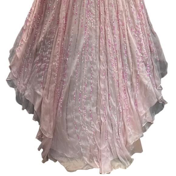 Sherri Hill Vintage 8503 Pink Strapless High-Low Iridescent Sequins Prom Dress 4 - Picture 6 of 10